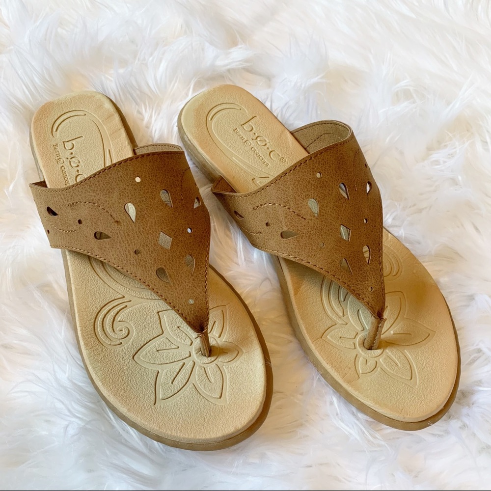 b.o.c. Tan and Cream Sandals